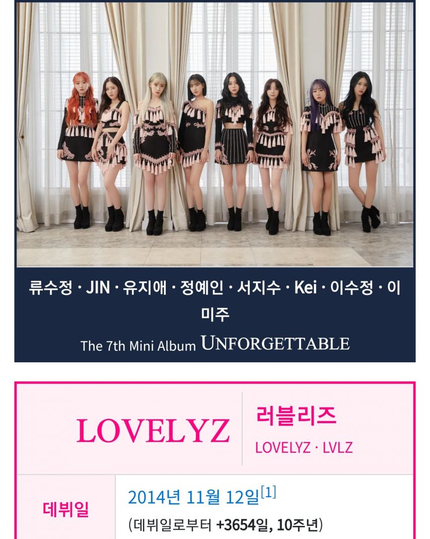 러블리즈 데뷔 10주년 [정보글]