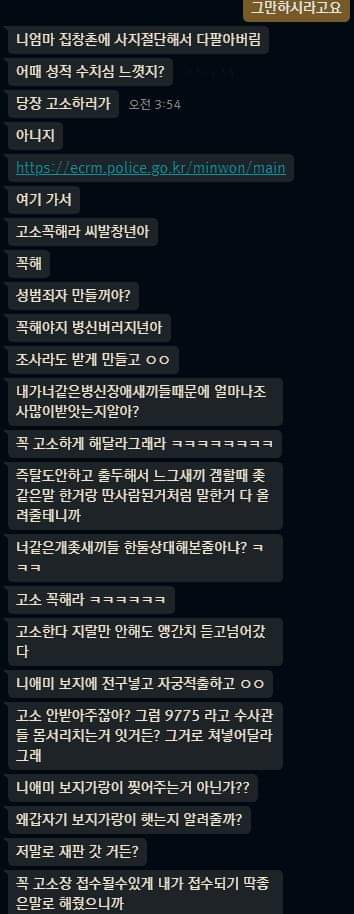 [약혐]어질어질 롤 통매음 무혐의 받았다는 채팅