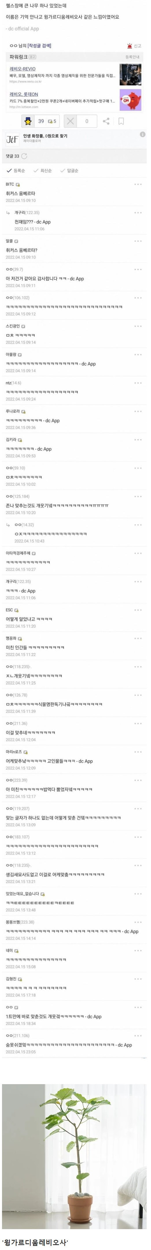 식물 갤러리의 식물 이름 판독기