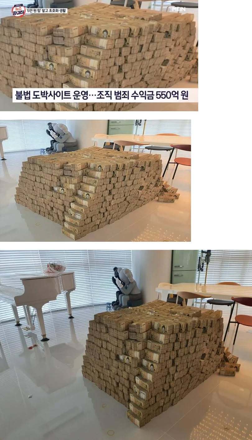 550억 현찰 5만원권 실제크기 ㄷㄷㄷㄷㄷㄷ