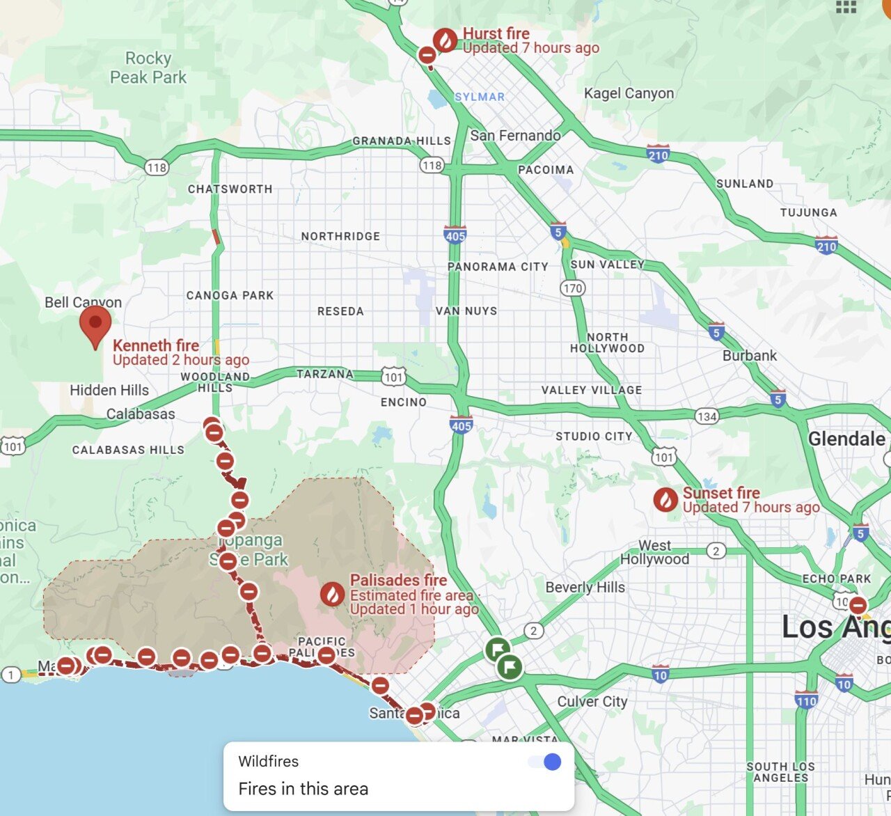 LA산불 새로 시작된 산불의 유력 방화 용의자 수사 중