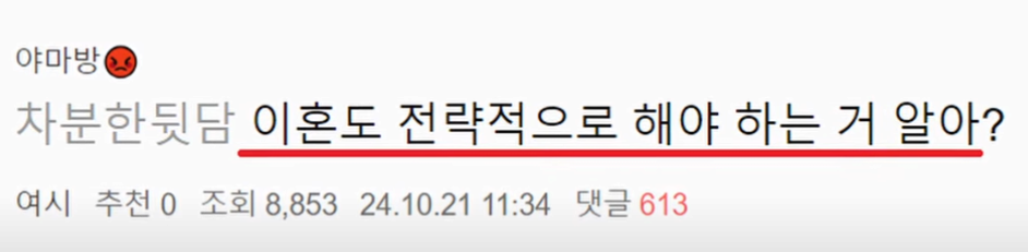 여초에서 공유하고 있는 이혼 전략