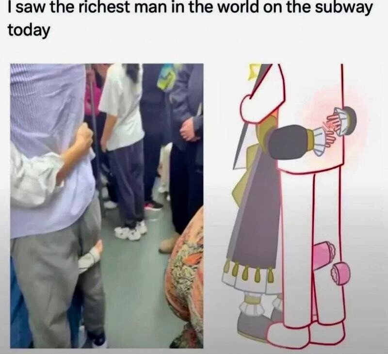 오늘 지하철에서 세상에서 가장 행복한 남자를 봤다