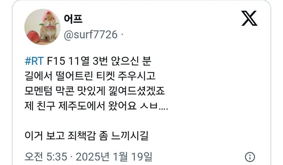 분실 티켓으로 콘서트 관람해서 난리난 트위터