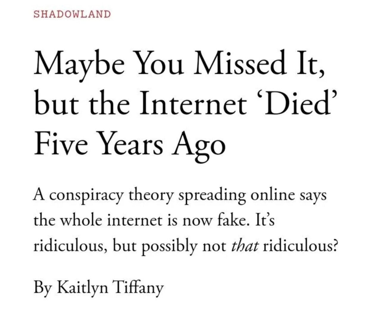 인터넷은 8년전에 죽었다.