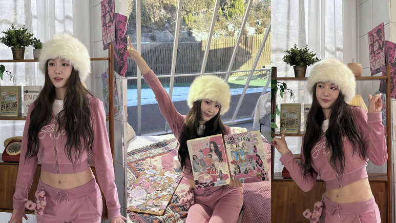 브브걸 민영(34세), 크롭 후드 집업+털 모자 패션에 '러블리 미모'