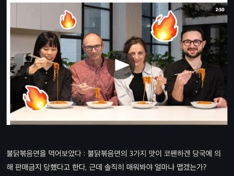 영국 가디언지 기사들 불닭볶음면 시식평 ㅋㅋ