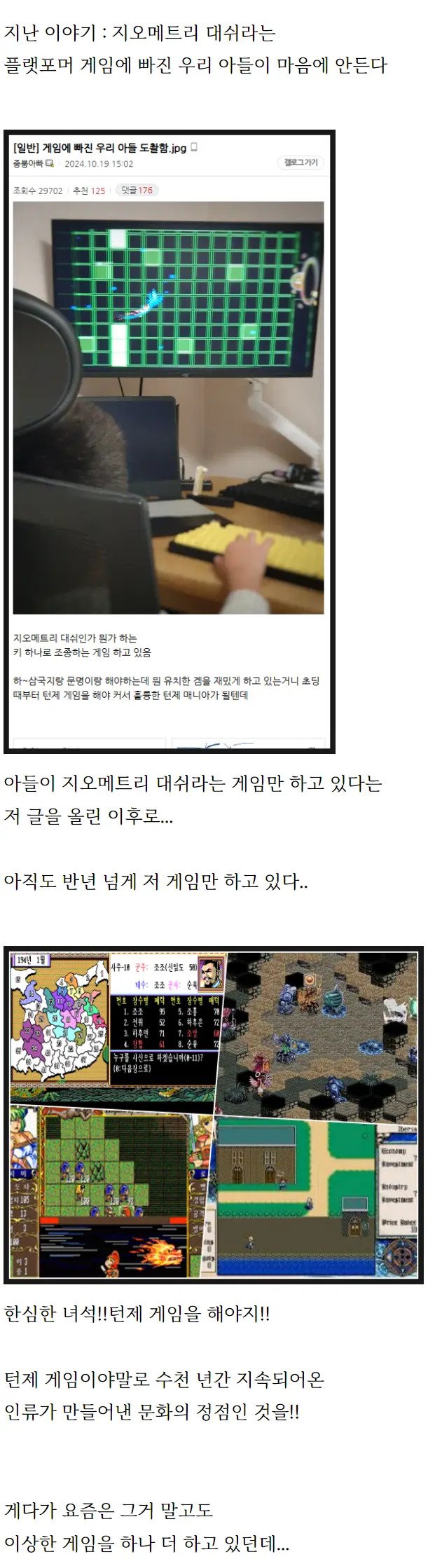초딩 아들에게 환세취호전 시키는 중갤럼