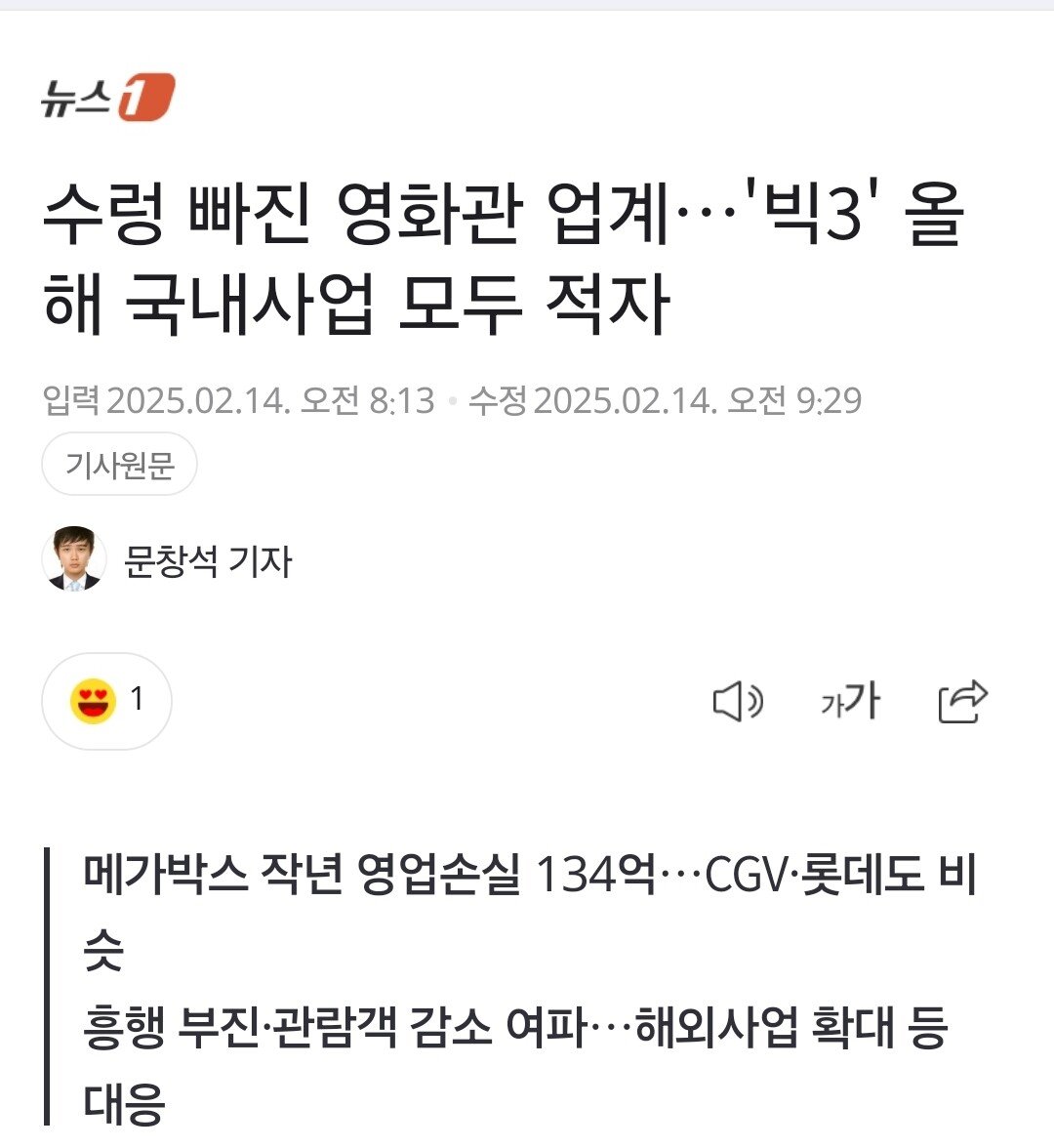 CGV, 메가박스, 롯데시네마 모두 적자