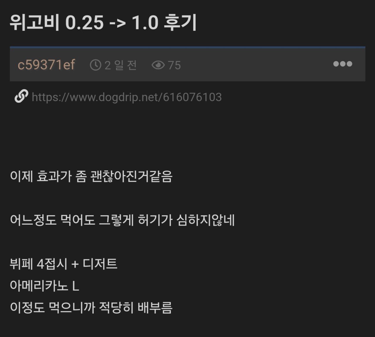 위고비 2주일차 뷔페다녀온 후기