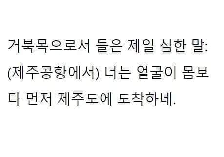 거북목으로서 들은 제일 심한말 :