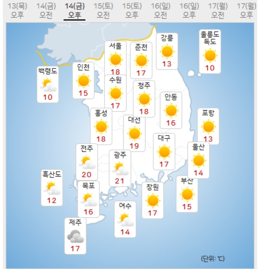 <속보> 내일 날씨 전라도지역 20도 입갤ㅋㅋㅋㅋㅋㅋㅋ