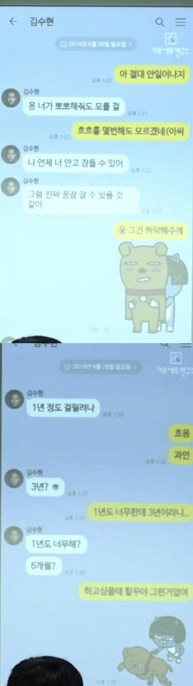 고1이던 김새론에게 계속 관계를 요구하는 듯한 카톡