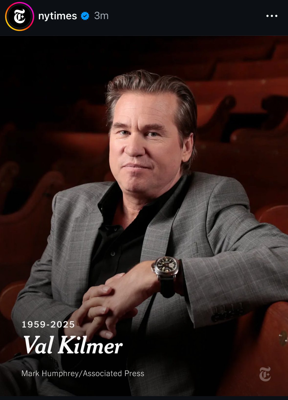 [부고] 배우 발 킬머 사망