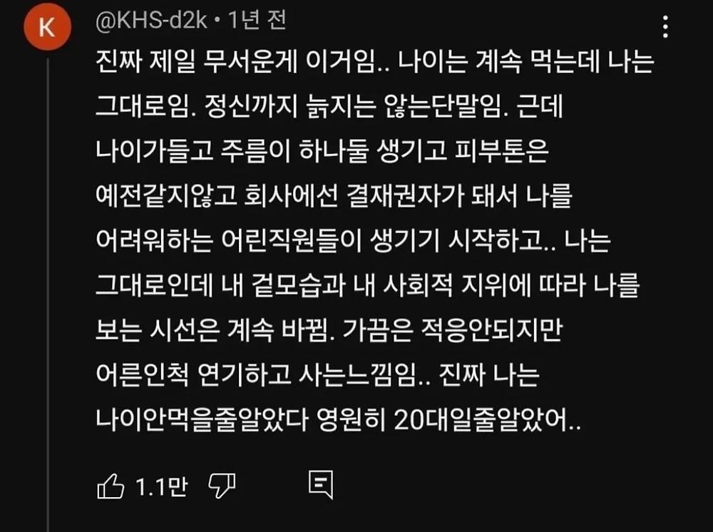 나이 먹을수록 공감된다는 댓글