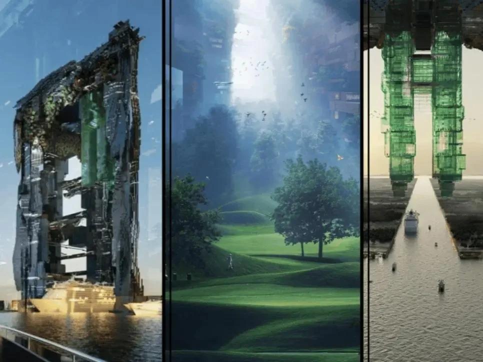 사우디가 공개한 네옴시티 페이즈1 미래형 공중도시 히든 마리나