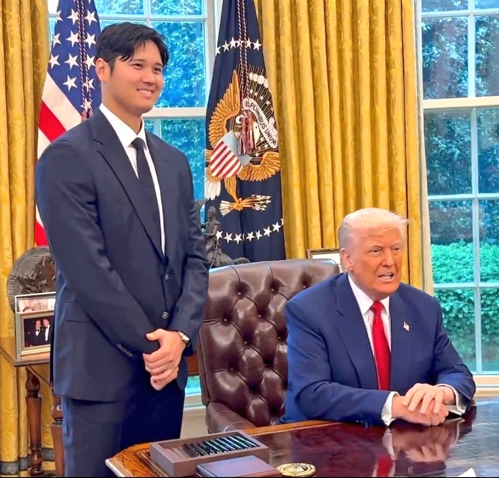 트럼프랑 같이 사진 찍은 오타니