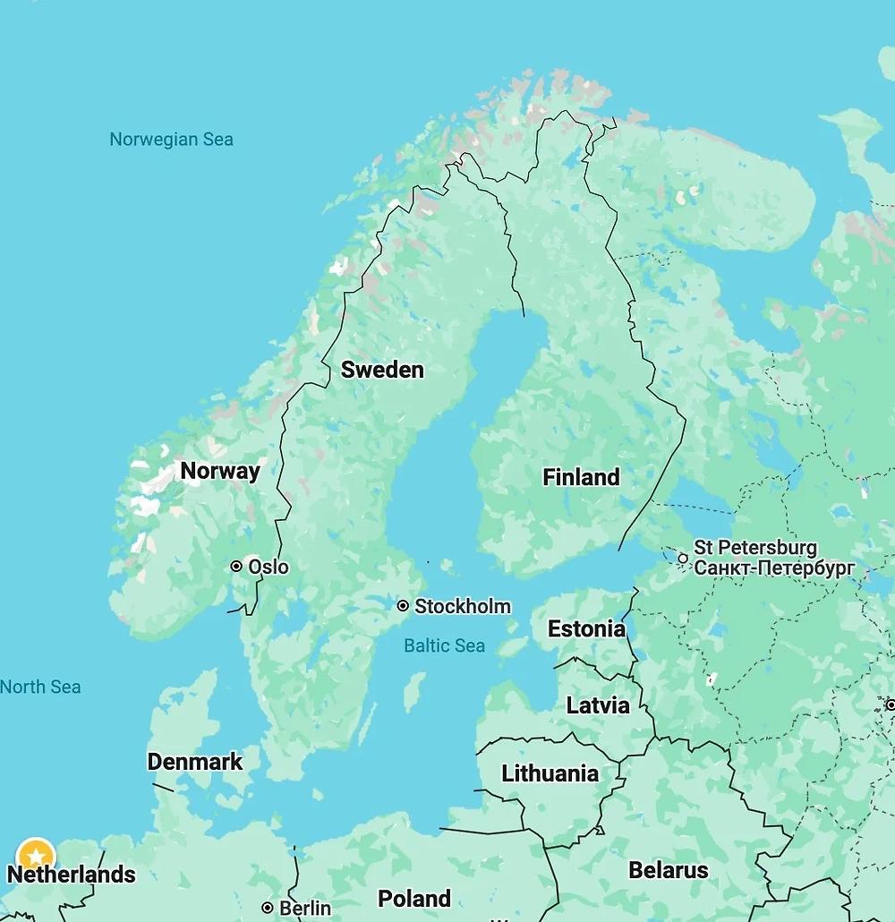 북유럽 지도