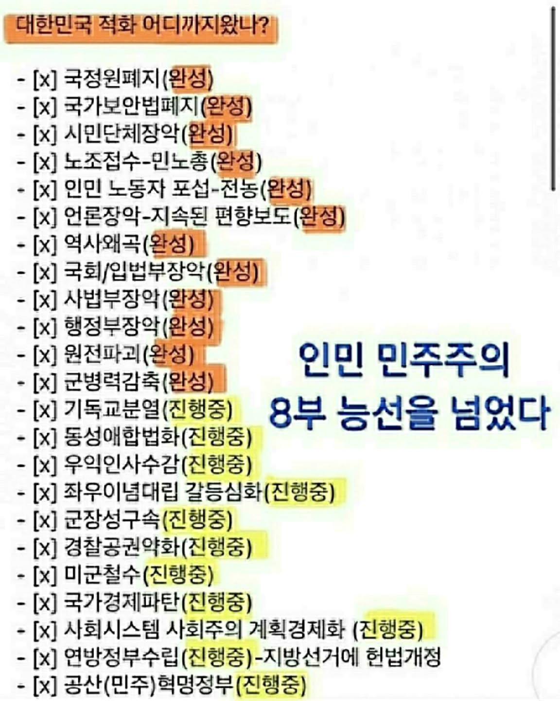 [펌]인민 민주주의 적화통일 어디까지 왔나?