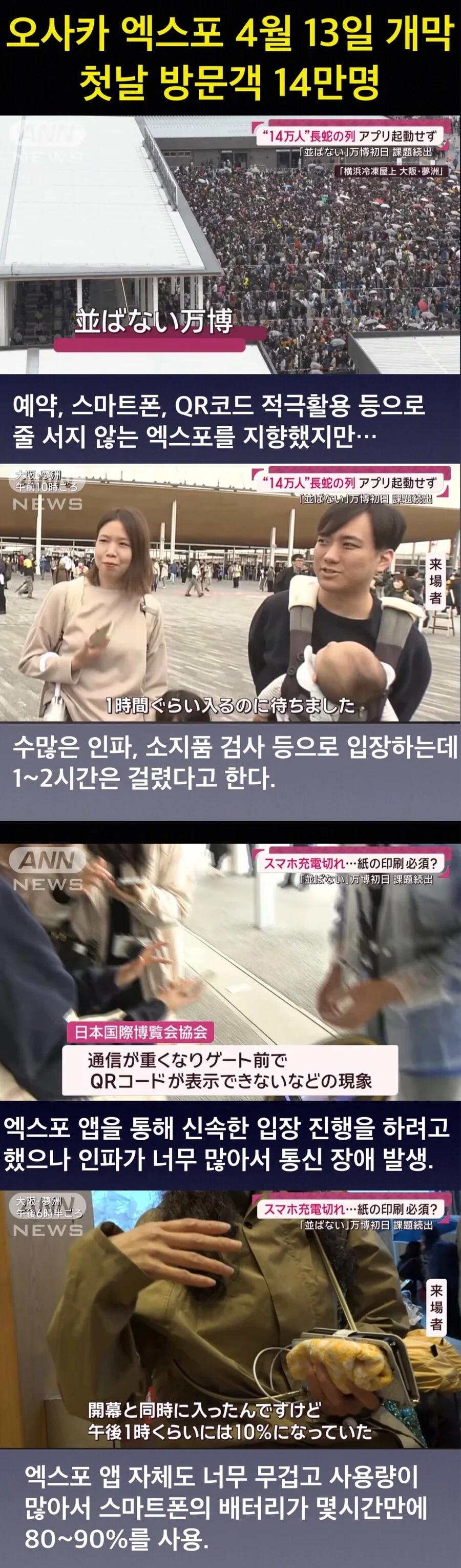 어제 개막한 오사카 엑스포 첫날 근황
