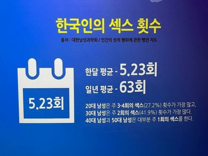한국인 평균 야스 횟수