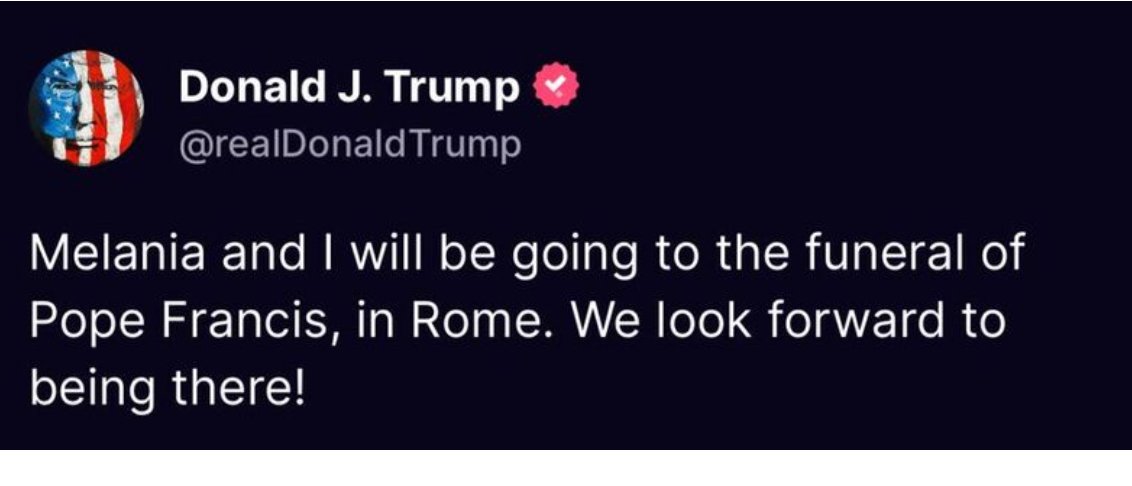 트럼프 “교황의 장례식에 갈것 기대된다!