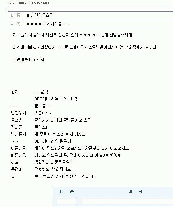 의외라는 00년대 디시 말투