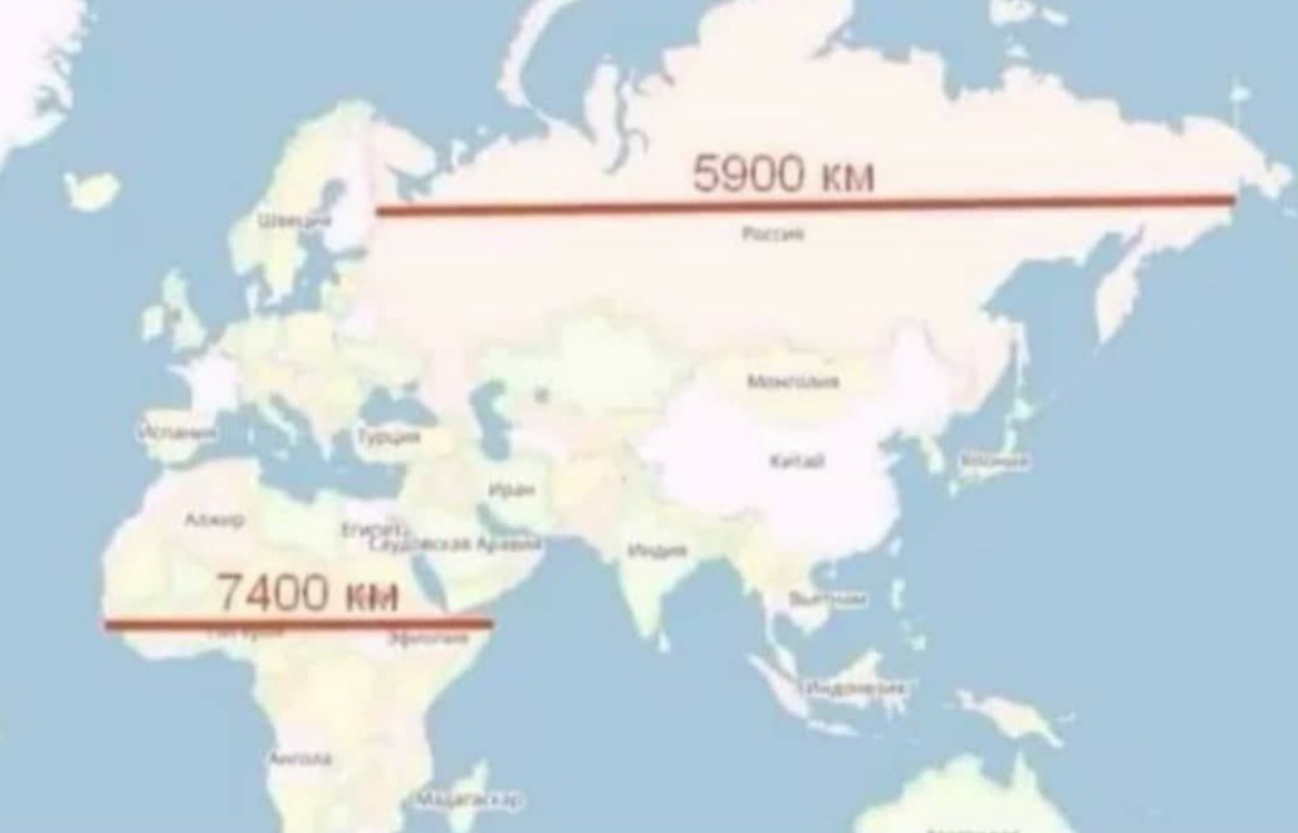 지도상과 실제 땅크기의 차이