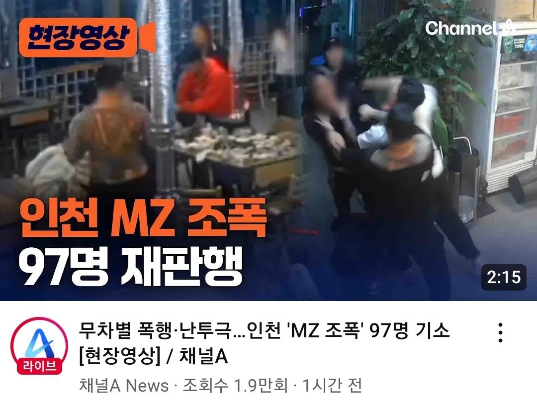 인천 MZ조폭 97명 기소