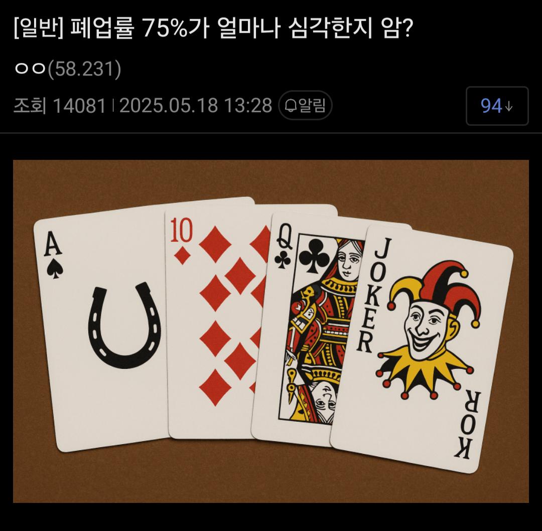 폐업률 75프로가 정말 심각한 이유