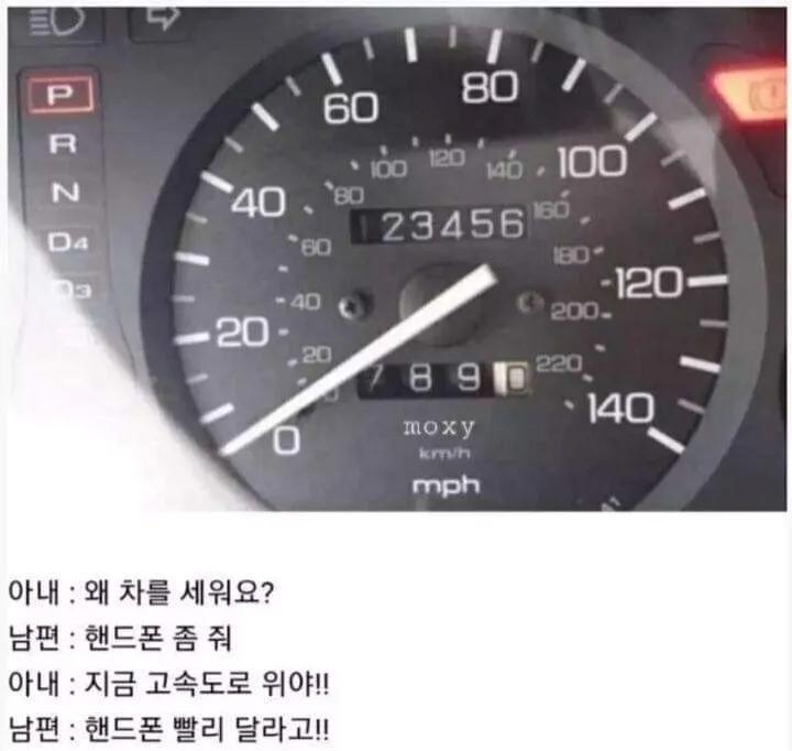 남편이 고속도로에서 차를 세운이유