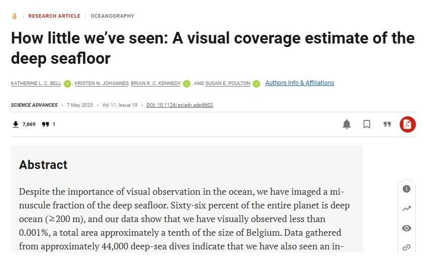 인간이 지금까지 탐사한 심해는 겨우 0.001%
