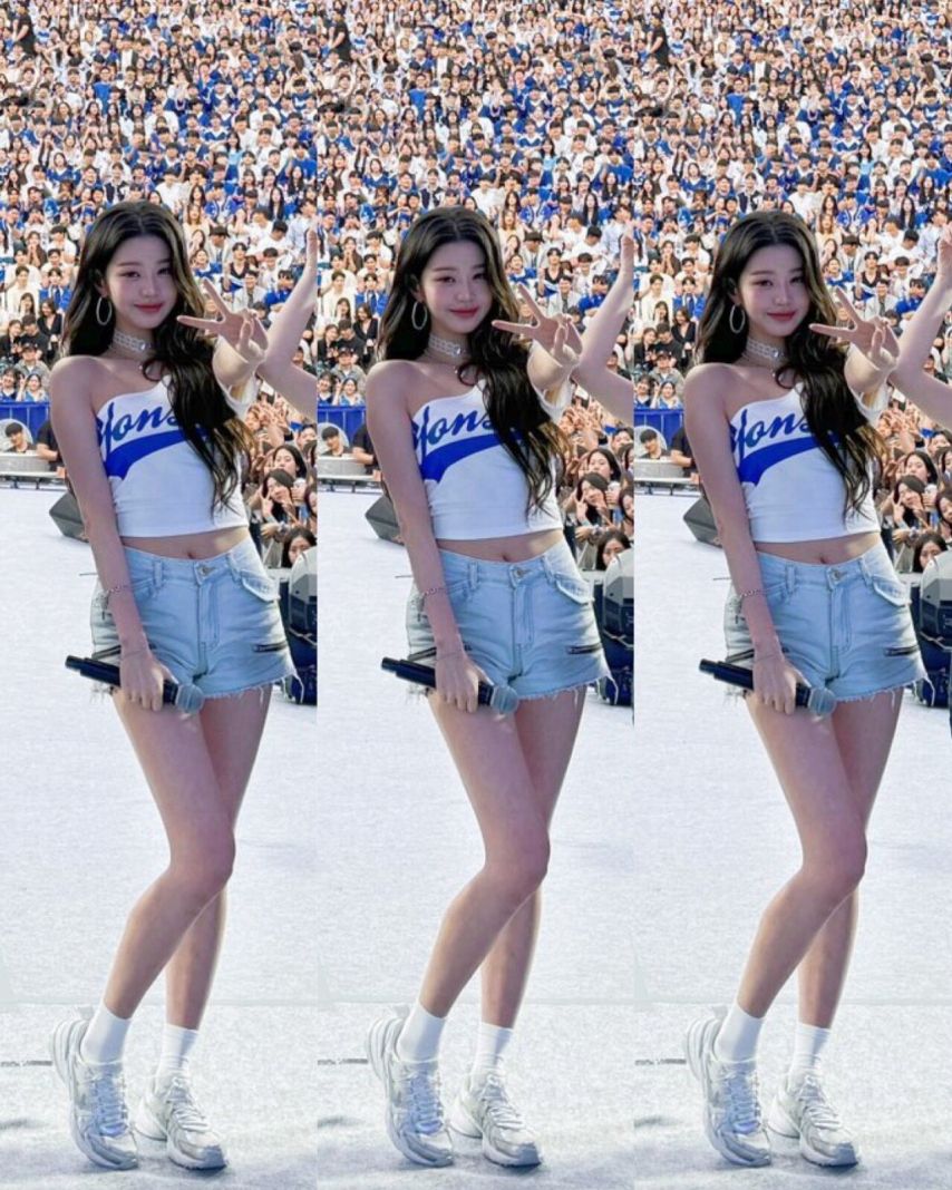 오늘자 시원한 청량의상 핫팬츠 연세대 축제 아이브 장원영