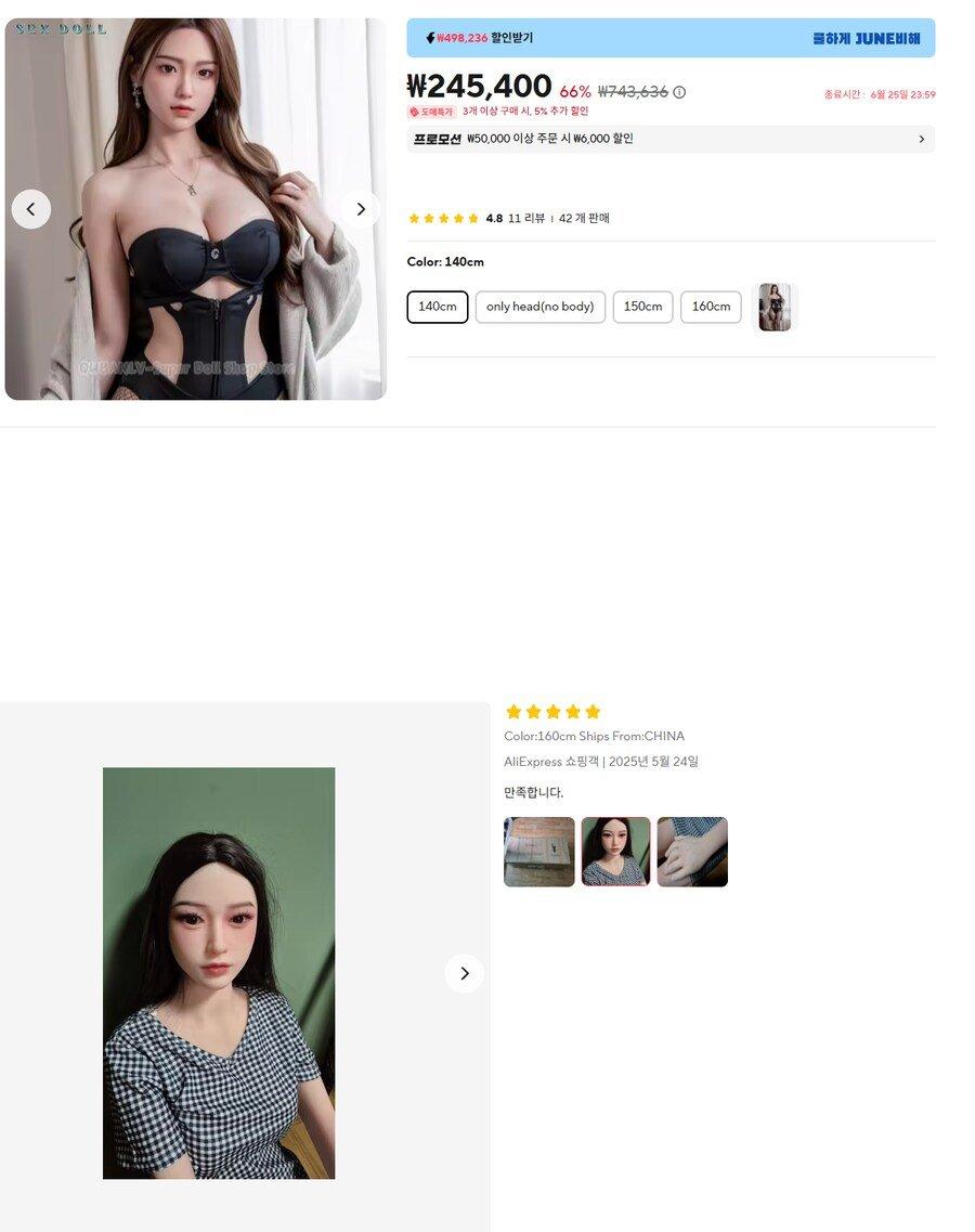 알리 25만원 리얼돌 후기