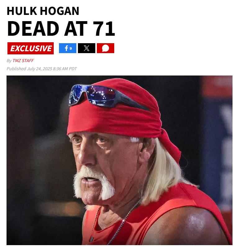 [속보] 헐크 호건 사망