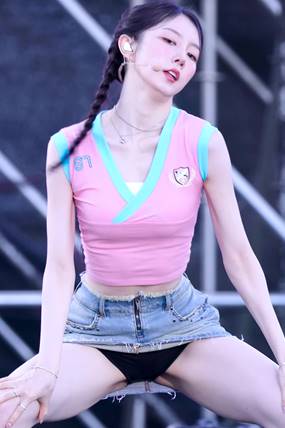 속바지 보이는 청치마 라잇썸 주현.mp