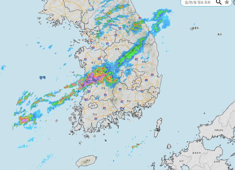전북 군산 시간당 150mm 이상 호우 공식기록 역대 1위