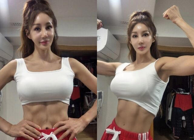 김혜연 트롯가수 명품 복근