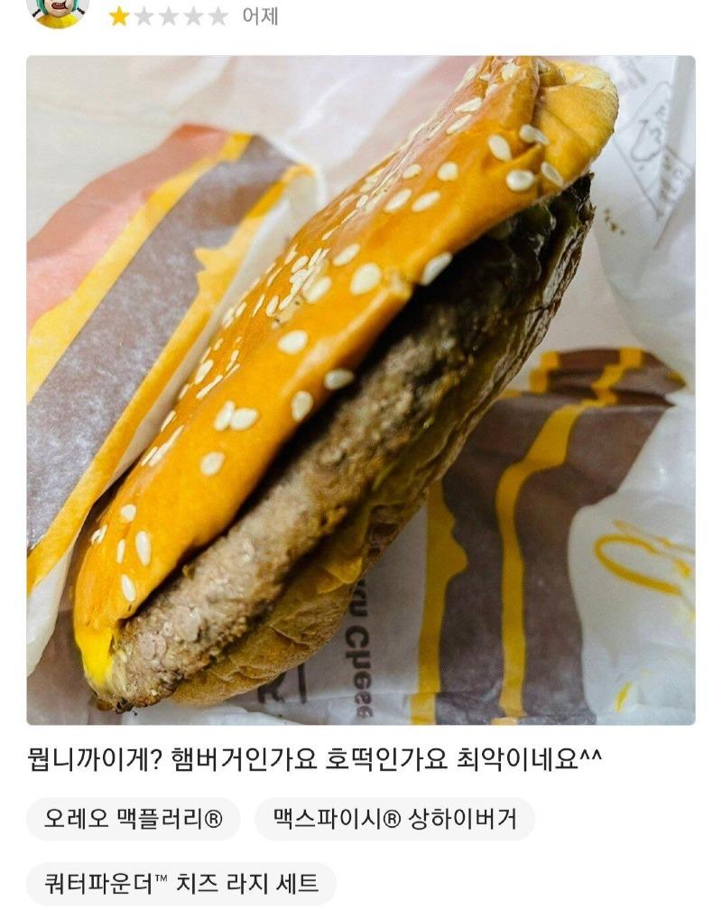 햄버거 시켰는데 호떡이 왔음