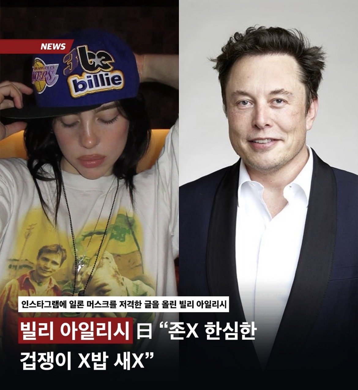 빌리 아일리시 일론 머스크한테 개쌍욕함 ㅋㅋㅋㅋㅋㅋㅋㅋ