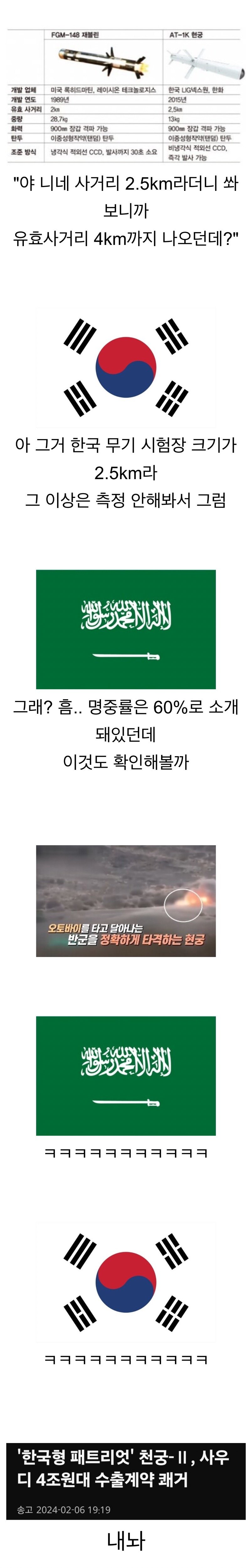 사우디 속여서 미사일 판 한국